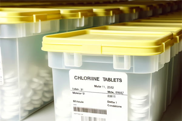 Plastic box for storing chlorine tablets