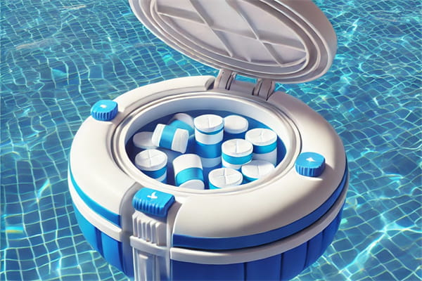 Chlorine floater with chlorine tablets